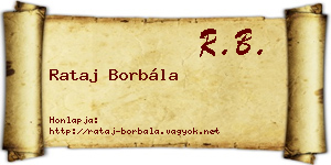 Rataj Borbála névjegykártya